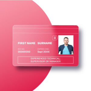 red experienced technical supervicor or manager cscs card