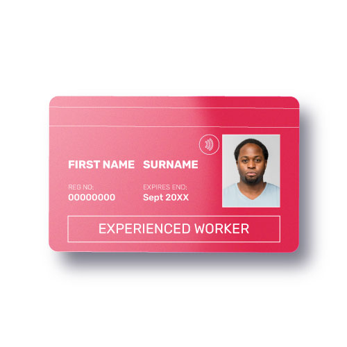 red experienced worker cscs card