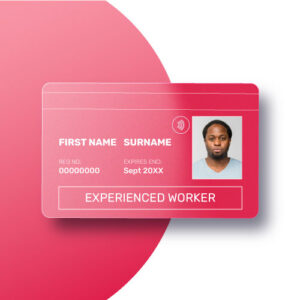 red experienced worker cscs card