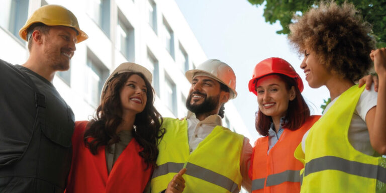 Photo of construction workers wearing PPE