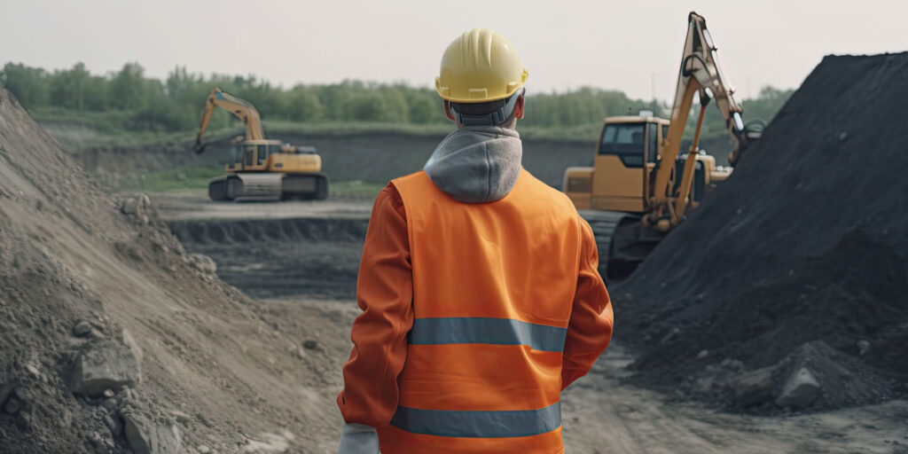 Photo of a construction worker on a site wearing PPE