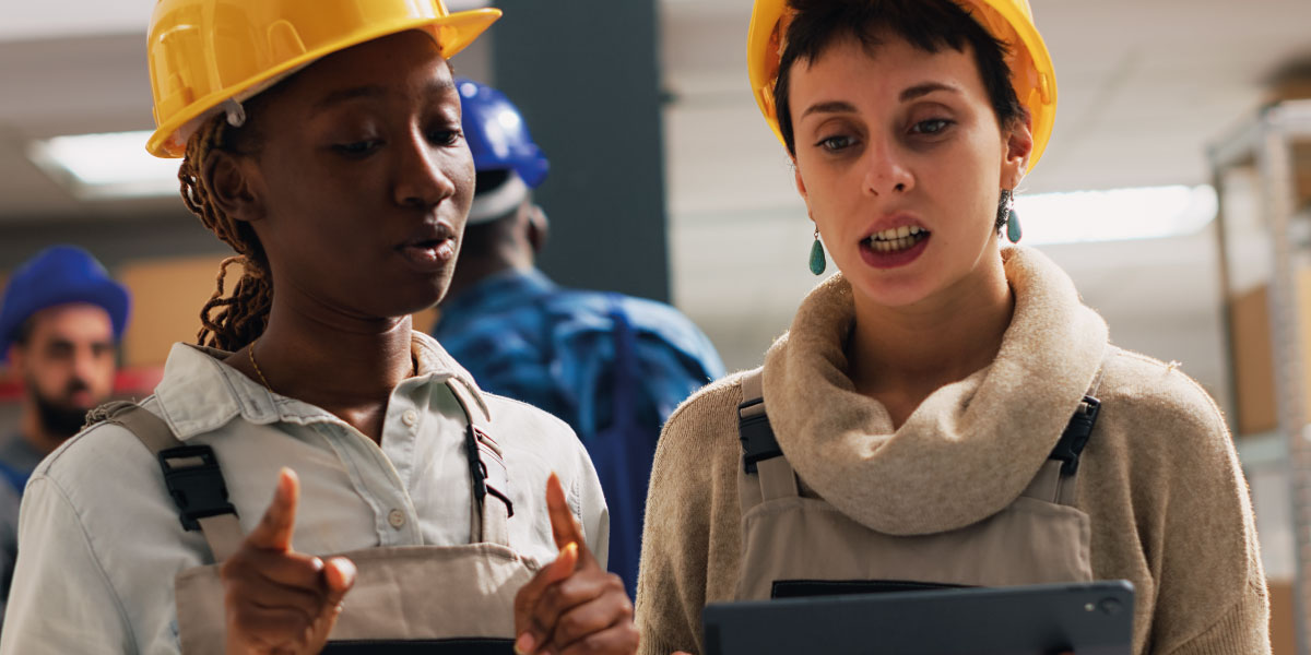 Photo of construction workers wearing PPE