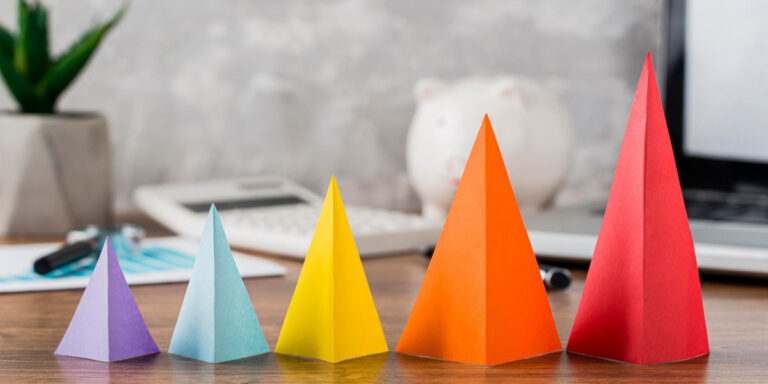 Five colourful triangles photo