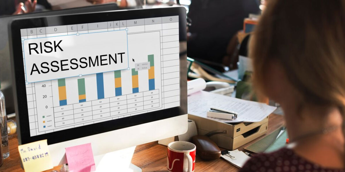 Photo of a computer screen showing a risk assessment spreadsheet