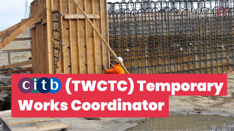 CITB Temporary Works Coordinator course banner showing temporary works activity on a construction site with formwork and reinforcement steel.