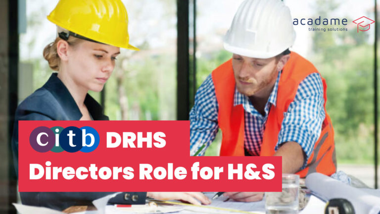 Two construction leaders reviewing site plans during CITB Director’s Role for Health and Safety training