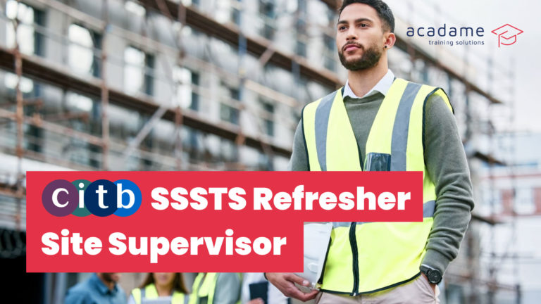 CITB SSSTS Refresher Site Supervisor training course featured image with construction supervisor in hi-vis PPE on site