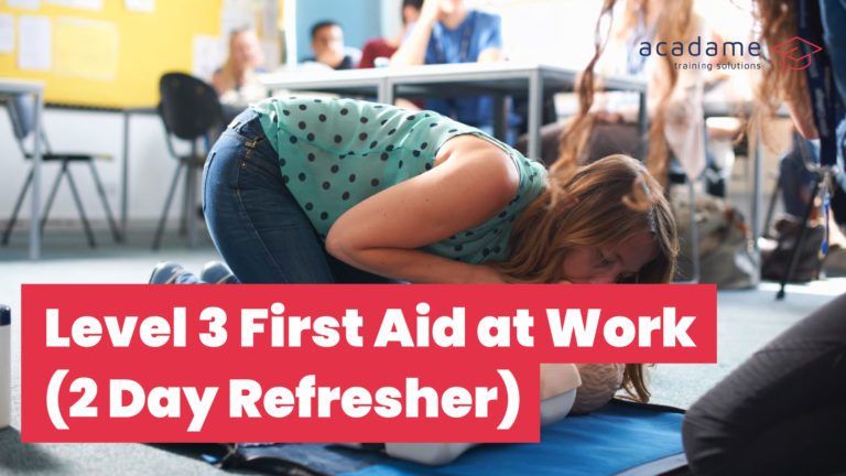 Candidate practising CPR during QNUK Level 3 First Aid at Work 2 Day Refresher training course