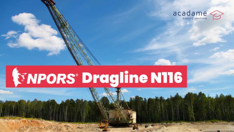 NPORS dragline training course image showing a dragline crane operating on an open excavation site