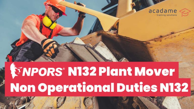 NPORS plant mover non operational duties training course image showing an operative checking and preparing plant machinery on site