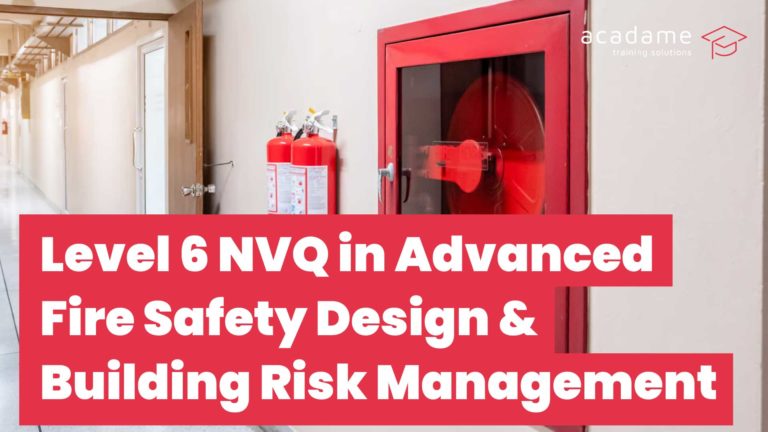 Level 6 Diploma in Advanced Fire Safety Design and Building Risk Management course with fire safety equipment in a building corridor
